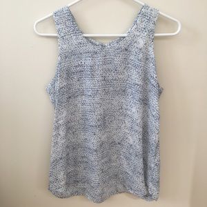 Blue & White Patterned Top